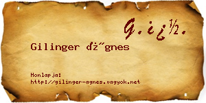 Gilinger Ágnes névjegykártya
